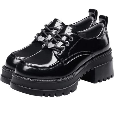 接吻猫英伦风真皮乐福鞋