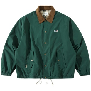 NOTHOMME Teflon三防户外复古灯芯绒宽松猎装教练夹克外套男