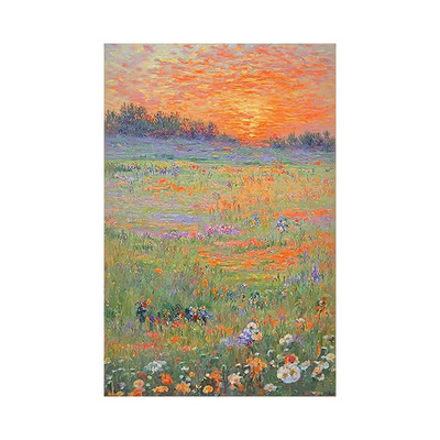 莫奈花园玄关客厅装饰肌理壁画