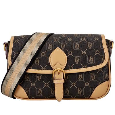 暇步士女包新款复古单肩包经典法棍包腋下包老花小方包斜挎包女