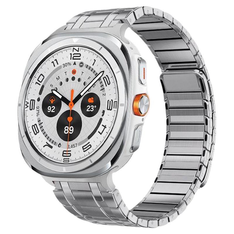 适用三星Watch7Ultra表带AP磁吸不锈钢钛合金高级商务手腕带47mm