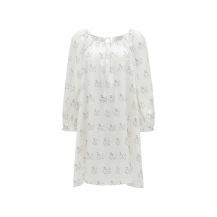 吴千语同款Not Just Pajama 钻石小狗22姆米真丝睡裙秋冬连衣裙