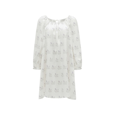 NJP钻石小狗系列真丝睡裙连衣裙