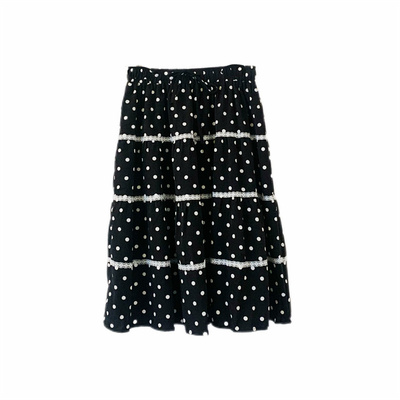 百搭减龄波点蕾丝雪纺蛋糕中裙