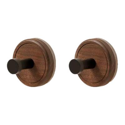 胡桃木纹吸盘免打孔门后挂钩