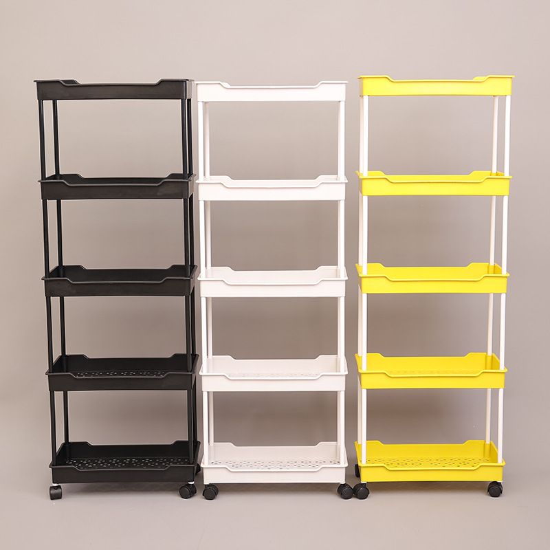 厨房家用落地式小推车置物架客厅收纳储塑料零食移动多层架物架