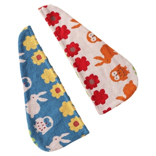 2025新款干发帽纯棉双面毛圈色织吸水浴帽长绒棉全棉ins风干发巾