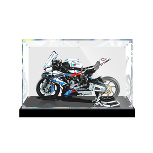 适用乐高42130宝马摩托车M1000RR亚克力收纳盒防尘盒手办展示盒