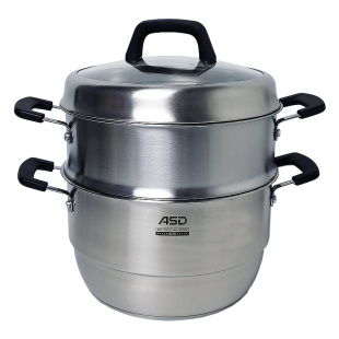 爱仕达多层蒸锅蒸馒头双层304不锈钢汤锅多用锅26/28/30/32cm复底