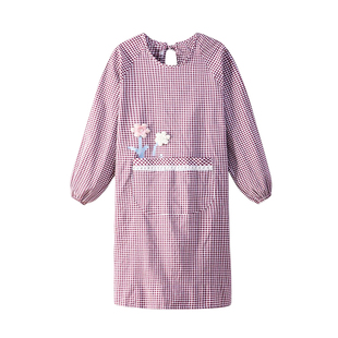 加厚棉布长袖罩衣围裙家用厨房做饭女小花时尚上班防污耐脏工作服