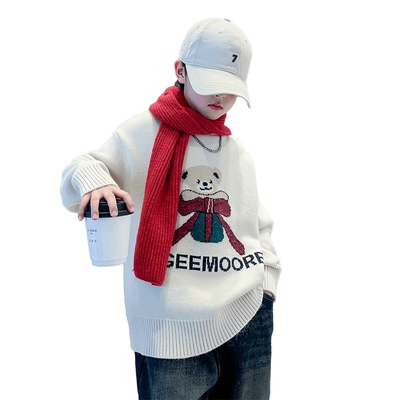 男童冬季水貂绒加厚半高领毛衣潮