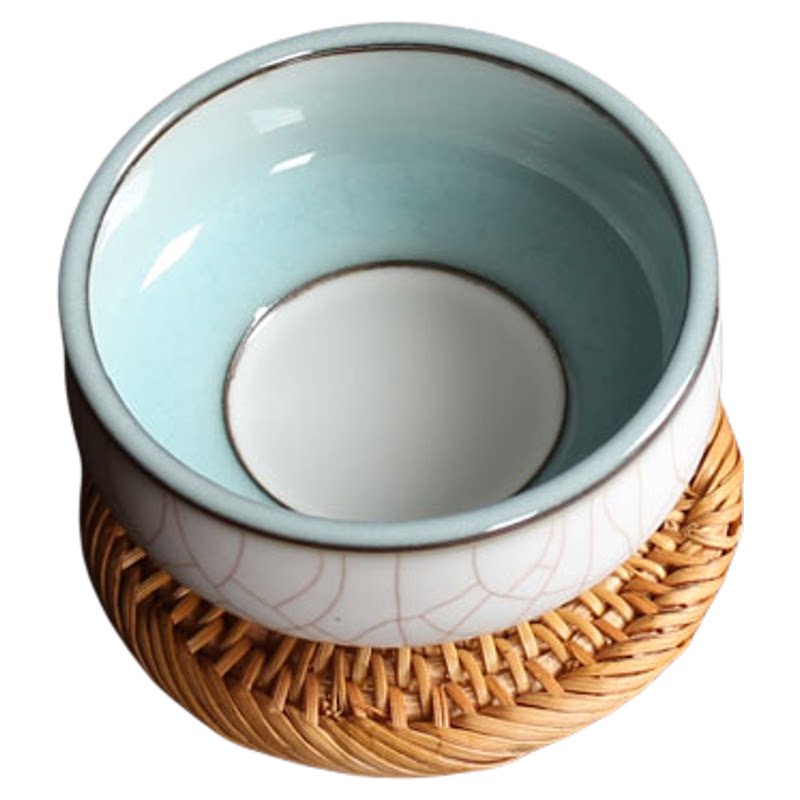 龙泉青瓷纯手工汝窑品茗杯茶具