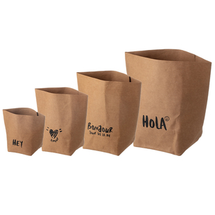 懒角落牛皮纸袋厨房冰箱水果蔬菜收纳袋可水洗防水防油杂物收纳筐