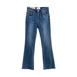 韩国东大门howluk宽松显瘦微喇叭牛仔裤春装新款女百搭长裤