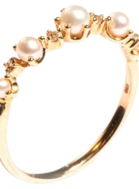 日本小众设计师品牌10k珍珠戒指