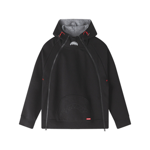 SprayGround鲨鱼嘴宇航领双拉链连帽卫衣男秋季美式潮牌套头帽衫