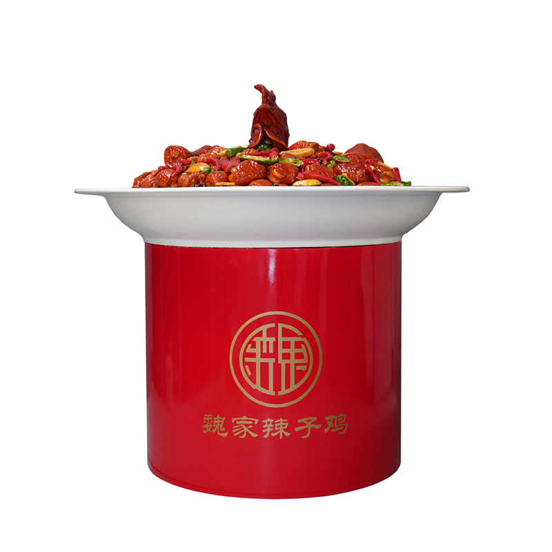 放大地锅鸡雕塑立体门头美陈