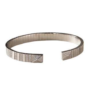 素图手镯925银铆钉弹力镜面开口镯子时尚小众设计百搭高级感手饰