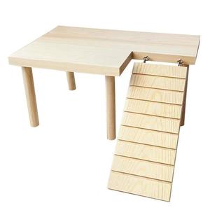 实木平台爬梯二层躲避木屋仓鼠金丝熊芦丁鸡刺猬宠物造景装饰用品