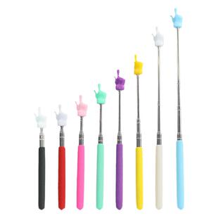 儿童指读棒-伸缩式不锈钢指挥棒马卡龙色系阅读绘本硅胶加粗读书手指教师教学教鞭老师上课家用教棍教鞭