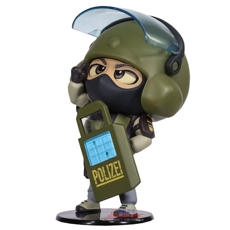 彩虹六号周边手办公仔耶格大头盔ASH闪盾Rainbow6含CDKEY育碧正品