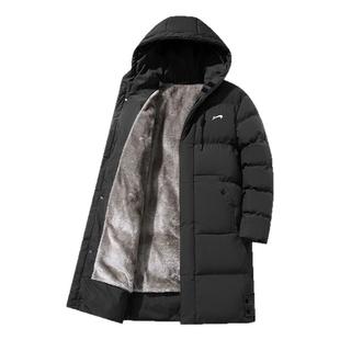 贵人鸟中长款棉服男爸爸2025年冬季加绒棉大衣中年爸爸冬装外套男