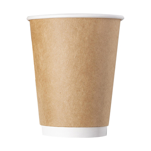 大航280ml一次性咖啡杯带盖双层外带精致热饮纸杯商用咖啡纸杯