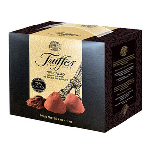 法国truffles乔慕松露纯可可脂巧克力70%黑巧1kg代写贺卡年货礼盒