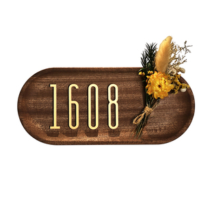 插花门牌号高级感轻奢创意入户装饰定制酒店包厢房间门上数字墙贴挂牌公寓卧室门口欢迎回家奶油风发光房号贴