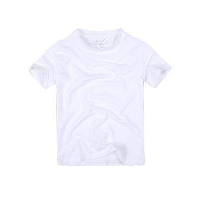 夏装T恤圆领童男白色短袖纯棉