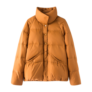 短款立领羽绒服女冬季新款 加厚保暖宽松廓形面包服外套