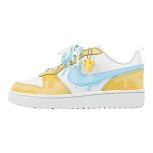 球鞋定制耐克Nike Court Borough Low 2海盐芝士奶酪白黄女子板鞋