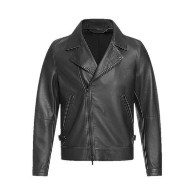 ELLASSAY歌力思男装新西兰进口鹿皮不对称拉链皮衣EME353X00100