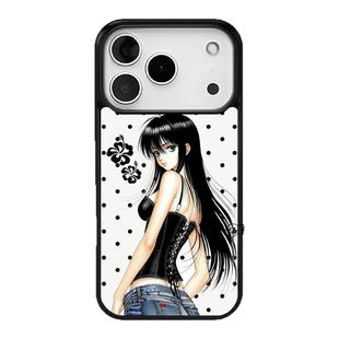 ins二次元少女漫画扶桑花日系复古古早适用iphone1716promax亚克力壳苹果15plus手机壳1716plus