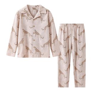 英氏儿童睡衣春秋冬2026新款全纯棉a类家居服男女孩居家套装抑菌