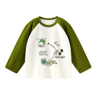 马卡乐儿童长袖t恤男童装春秋季款A类纯棉打底衫新款宝宝男孩上衣