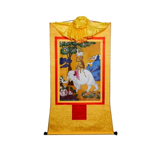 藏村 唐卡和气四瑞西藏居家挂画吉祥镀金烫金装饰壁画长85cm