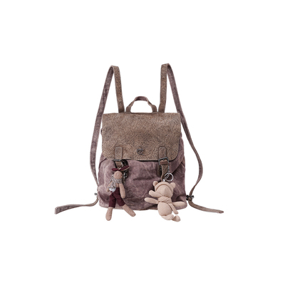 复古大容量拼接书包野生设定