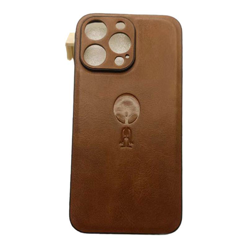适用苹果14Promax手机壳iPhone15真皮质感13Pro防指纹12/11耐磨XR商务XSMAX保护套7g外星人8
