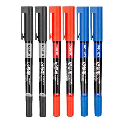 得力双头记号笔快干油性防水