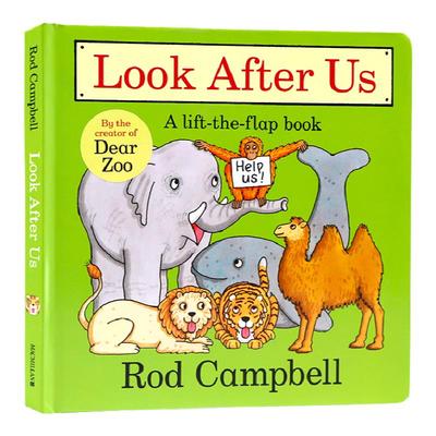 濒危动物保护 照顾好我们 英文原版绘本 Look After Us纸板翻翻书 Dear zoo动物园同作者Rod Campbell 儿童英语启蒙玩具书环保主题