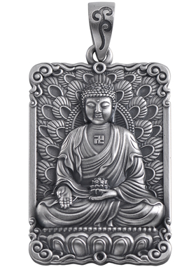 阿弥陀佛吊坠足银生肖猪狗本命佛