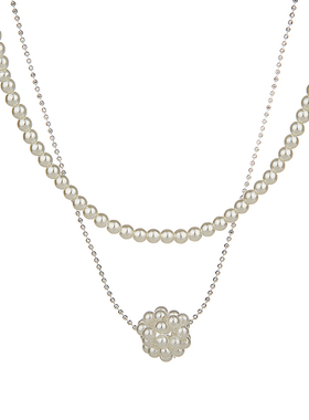 法式复古双层珍珠锁骨链新款颈链