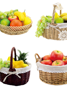样板间厨房摆件组合果篮仿真水果