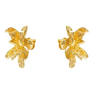 复古鸢尾花耳环2026新款爆款高级感耳钉轻奢气质大气独特时尚耳饰