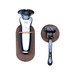 电动剃须刀收纳架卫生间手动刮胡刀置物架浴室实木免打孔壁挂支架