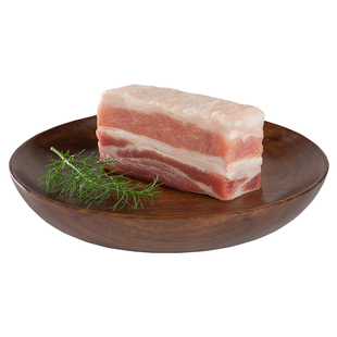 膳博士 黑猪带皮五花肉原切350g 新鲜土猪中方肉烧烤肉食材厚切