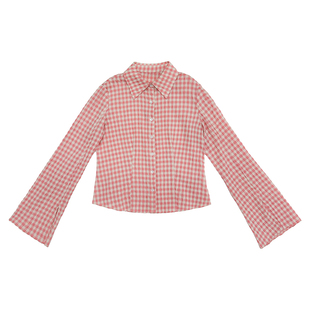 大小姐微胖大码“春日入场”甜辣显瘦套装粉色格子衬衫吊带两件套