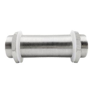 304不锈钢通丝外丝空心全丝螺纹管丝穿板接头4分加长全牙圆管螺杆