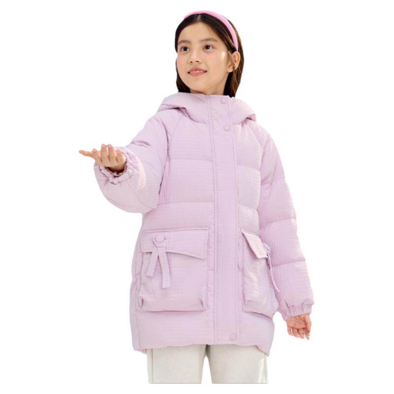 巴拉巴拉女童羽绒服大童连帽外套儿童加厚上衣中款冬装新款羽绒服